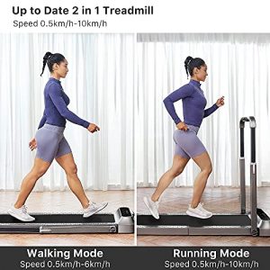 WalkingPad R2 Treadmill Running and Walking Folding Treadmill Manual Automatic Modes Foldable Walking Pad Non-Slip Smart LCD Display Fitness Equipment 0.3-6.2MPH (Black)
