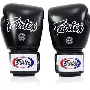 Fairtex Muay Thai Boxing Gloves. BGV1-BR Breathable Gloves. Color: Solid Black. Size: 12 14 16 oz. Training, Sparring Gloves for Boxing, Kick Boxing, MMA (Black, 10oz)