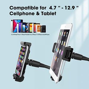 Smatree Cell Phone &Tablet Gooseneck Mount Holder for Desk, Flexible arm Clamp Mount Compatible with 4.7-12.9