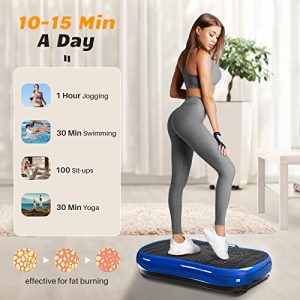 Vibration Plate Exercise Machine with Bluetooth Speaker, 99 Levels & 10 Modes Whole Body Shape Vibration Platform Machine with Jump Rope for Weight Loss Fitness, Home Gym Equipment Workout Machine