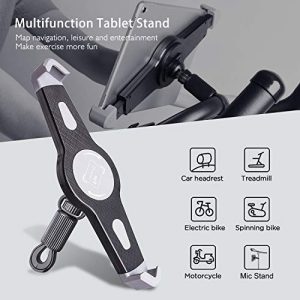 JUBOR Bike Tablet Holder Upgrade Sizs Fit 9.5 to 14 inches Tablets, Bicycle Tablet Mount for Indoor Gym Treadmill, Spinning, Exercise Bike Tablet Holder for iPad Air, Pro,Galaxy Tab S7+, MatePad Pro