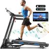 Folding Treadmill for Home,15% Auto Incline 300LBS+ Capacity Running Machine with LCD Display Smart Shock-Absorbing System, Easy Assembly&Space Saving for Family/Office Use