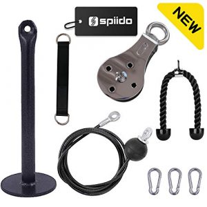 Spiido Pulley Cable Machine Attachment System with Loading Pin Arm Muscle Strength Fitness Equipment Home Gym Workout Equipment for Pulldowns, Biceps Curl, Triceps Extensions (A)