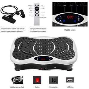 BotaBay Vibration Plate Exercise Machine,Whole Body Exercise Vibration Fitness Platform,350Lbs 3 Levels Massage Remote Bluetooth USB Music Intelligent Watch, Fitness Vibration Machine