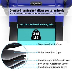 Goplus 2.25HP Electric Folding Treadmill, Installation-Free Design with 8-Stage Damping System, Large LED Touch Display and Blue Tooth Speaker, Compact Running Machine, Superfit Treadmill for Home Use