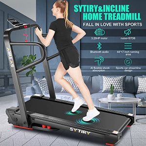 SYTIRY Treadmill for Home, 3.25 HP Folding Treadmills Machine with 10