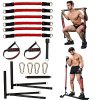 DOHOO Pilates Bar with Resistance Bands, Squat Pilates Bar Stick for Home Exercise Workout Equipment 6 Bands