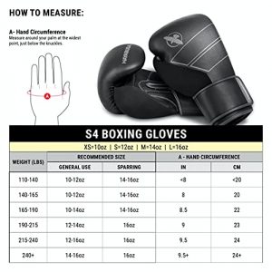 Hayabusa S4 Leather Boxing Gloves for Women & Men - Black, 16 oz