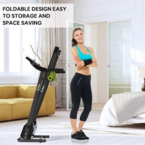 REDLIRO Folding Treadmill with Incline, Run Walk Foldable Compact Exercise Machine Portable with 12 Preset Program, LED Display, Easy Assembly for Small Space Fitness Electric Workout for Home