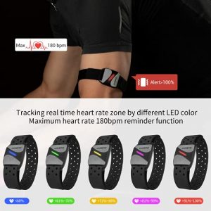 CooSpo Heart Rate Monitor,Armband Heart Rate Monitor with HR Zone Heart Rate Variability,Bluetooth4.0 & ANT+ Dual HRM Optical HR Monitor with IP67 for Peloton Strava Zwift DDP Yoga