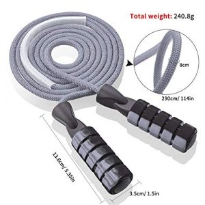 Jump Rope, Professional Weighted Cotton Jump Rope Workout, Adjustable Tangle-Free with Ball Bearings Exerciser Jump Ropes for Cardio, Endurance Training, Fitness Workouts, Jumping Exercise