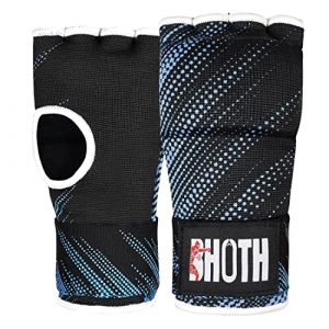 BHOTH Boxing Wraps, Gel Padded Boxing Hand Wraps, Boxing Gloves Inner Gloves (Pair) (S/M, Blue/Black)