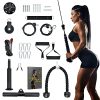 Impact Cardio Pulley System Gym Exercise Equipment – Workout Equipment for Home Workouts – Includes Ceiling Mount Bracket, Cable Machine Accessories – Portable Gym for Biceps Curl, Triceps Pull Down