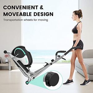 Dripex Elliptical Machine Cross Trainer, 8 Level Ultra Quiet Magnetic Resistance Elliptical Training Machines for Home Use w/ 6KG Flywheel, Pulse Rate Grips, LCD Monitor, iPad & Bottle Holder