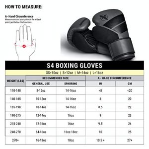 Hayabusa S4 Boxing Gloves for Men and Women - Charcoal, 16 oz