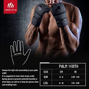 Liberlupus MMA Gloves for Men & Women, Martial Arts Bag Gloves, Kickboxing Gloves with Open Palms, Boxing Gloves for Punching Bag, Sparring, Muay Thai, MMA