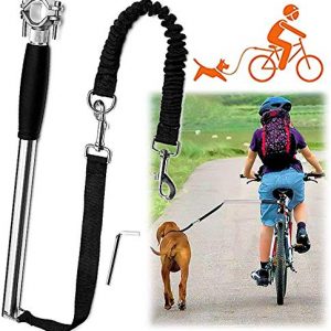 MWY Dog Hands Free Leashes,Dog Bike Leash,Dog Bicycle Exerciser Leash for Exercising Training Jogging Cycling,Easy Installation,Removal Hand Free (Black)