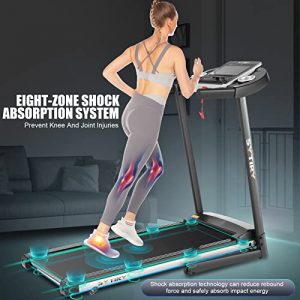 SYTIRY Treadmill,3.25 HP Electric Treadmill for Home with Incline/10 HD tv Touchscreen,Multifunctional Folding Treadmill