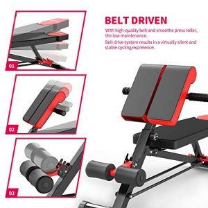 Murtisol Multi-Functional Weight Bench with 3 Adjustments- Hyper Back Extension Bench, Roman Chair, Adjustable Ab Sit up Bench,Model 1210,Black&Red