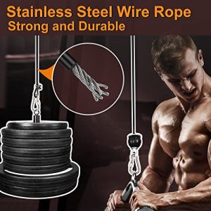 Eapele Fitness Pulley Cable System for Weight Lifting, LAT Pull Down, Weight Training, Biceps Curl, Triceps Pull Down, Row, Fly