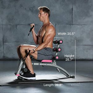 WONDER CORE II : All-in-ONE Upper Body Training- Sit-up Exerciser - abs workout equipment abdominal exercise chair - Stretching Beyond 180° & 360° in Twisting- ONLINE user manual (Pink)