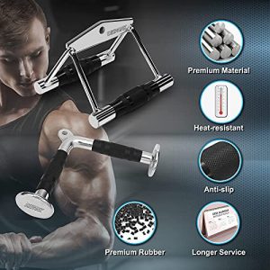 DISPANK Cable Attachments LAT Pull Down Attachment, Tricep Rope, V-Shaped Bar, Double D-Handle, LAT Press Down Accessaries for Weightlifting and Gym Exercise