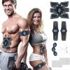 OSITO Abs Stimulator Abdominal Intelligent Muscle Toner Training Device with 10 Extra Gel Pads Portable Fitness Workout Equipment for Men Women Home Office Equipment