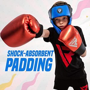 RDX Kids Headgear for Boxing, MMA Training and Kickboxing, Approved by SATRA, Junior Maya Hide Leather, Helmet for Sparring, Muay Thai and Taekwondo