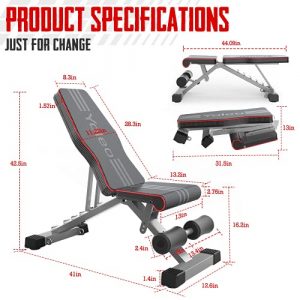 Yoleo Commercial Weight Bench, Adjustable/Foldable Strength Training Bench, Utility Incline/Decline Bench for Full Body Workout with Fast Folding-Latest Model