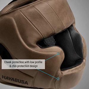 Hayabusa T3 LX Leather Adjustable MMA Headgear - Brown, One Size