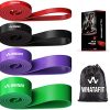 Whatafit Pull Up Assist Bands Resistance Stretch Band for Men and Women, Assistance Band for Exercise, Chin Ups, Powerlifting, Training, Gyms, Mobility Home Fitness (Set of 4)