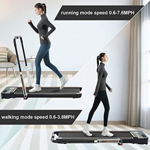 LSRZSPORT 2 in 1 Folding Treadmill 2.5HP Under Desk Electric Treadmill with Speaker, Remote Control and LED Display Walking Jogging Running Machine for Home Office, Installation-Free, Upgraded Version