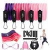 Zugoulook 18Pcs Resistance Bands Set for Women, 5 Stackable Exercise with Handles, Loop Bands, Jump Rope, Figure 8 Band, Ideal Home, Gym Fitness, Yoga, Full Body Workout