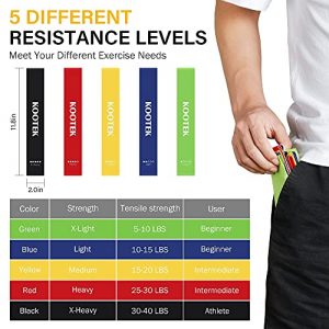 Kootek 18 Pack Resistance Bands Set Workout Bands - 5 Stackable Exercise Bands 5 Loop Resistance Bands 2 Core Sliders with Door Anchor and Handles, Legs Ankle Straps, Carry Bag & Guide Book for Home