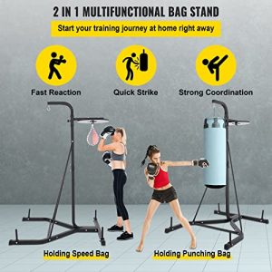 VEVOR Boxing Stand for Heavy Bag and Speed Bag , Punching Bag Stand Holds , Foldable Single Station Heavy Bag Stand , Boxing Bag with Boxing Rack , Up to 132 lbs , for Home and Gym Fitness.