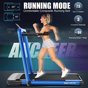 ANCHEER Treadmill,Folding Treadmill for Home Workout,Electric Walking Under Desk Treadmill with APP Control, Portable Exercise Walking Jogging Running Machine (Blue)