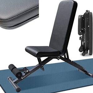 GYMSTRONG 600LB Heavy Workout Bench, Strong and Portable Weight Bench,Adjustable Dumbbell Set, Workout Equipment, Exercise Equipment, Incline Decline Bench,Home Gym Adjustable Weight Bench,Black non-slip PU leather