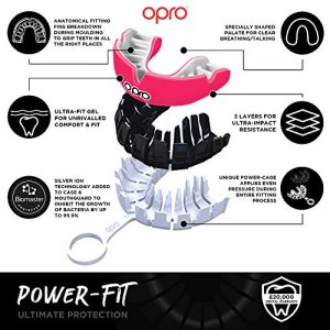 OPRO Power-Fit Mouthguard, Adults and Junior Sports Mouth Guard with Case for Boxing, Basketball, Lacrosse, Football, MMA, Martial Arts, Hockey and All Contact Sports