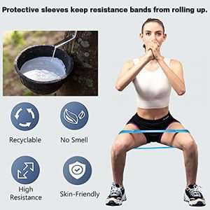 NEWFLAG Resistance Band with Anti-Curling Protective Sleeve for Women, Latex Workout Bands to Exercise Butt, Legs at Home or Gym