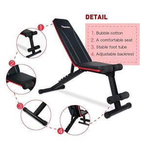 PASYOU Adjustable Weight Bench Full Body Workout Multi-Purpose Foldable Incline Decline Exercise Workout Bench for Home Gym