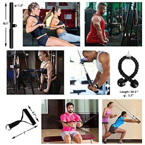 Fitness LAT and Lift Pulley System, Upgraded Pulley Cable Machine with Dual Cable Attachments for Triceps Pull Down, Biceps Curl, Back, Shoulder, Forearm, Home Workout Equipment