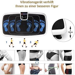 Vibration Plate Ultra Slim Fitness Platform for at Home with Fitness Bands & Remote Control Fitness Vibration Device for Full-Body Training Vibration Trainer 20 Levels correspond to 99 Levels 120kg