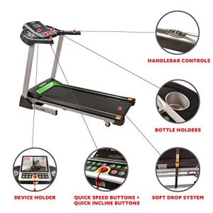 Fitness Avenue Treadmill with Automatic Incline and Bluetooth Speakers by Sunny Health & Fitness