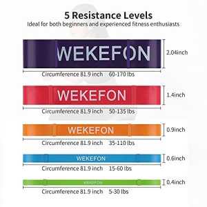 WEKEFON Pull Up Assistance Bands 5-170lbs Thick Heavy Duty Resistance Bands Set for Men & Women, Exercise Bands Stretch Workout Band for Body Training, Crossfit Mobility Fitness Assist Bands Set of 5