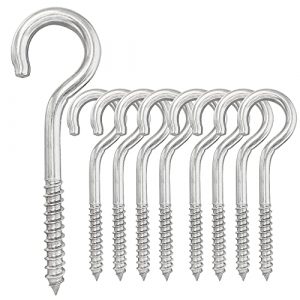 5 inch 8-Pack 304 Stainless Steel Heavy-Duty Screw Eye Hook Eye Bolts, Suitable for Rowing Racks, Hammock, Awning, Hanging Chair, Swing Chair, Fixed Cable, Chain，Hanging Basket (8-Pack)