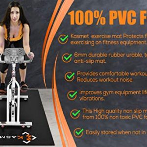 KASMET Treadmill Mat (96.4x37.8x0.24 Inch) Non-Slip & Durable Equipment Mat, Made up of 100% Heavy Duty PVC Foam