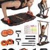 Gonex Portable Home Gym Workout Equipment with 14 Exercise Accessories Ab Roller Wheel,Elastic Resistance Bands,Push-up Stand,Post Landmine Sleeve and More for Full Body Workouts System,Orange
