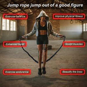 2LB Heavy Durable Jump Rope Adult Fitness Weighted Ropes Men and Women Whole Body Muscle Exercise to Improve Strength Endurance Training Sports jumping rope Outdoor Concrete use Weight Loss Skipping Rope