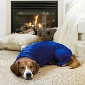Geyecete Dog Drying Coat -Dry Fast Dog Bag - Dog Bathrobe Towel - Microfibre Fast Drying Super Absorbent Pet Dog Cat Bath Robe Towel,Luxuriously Soft-Blue-L