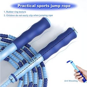 Jump Rope, Jump Rope for Kids, Men and Women Exercise Fitness Jump Rope, 3 Pack Tangle-Free of Adjustable Soft Beads Jump Rope, Skipping Rope for Keeping Fit---9.2 Feet